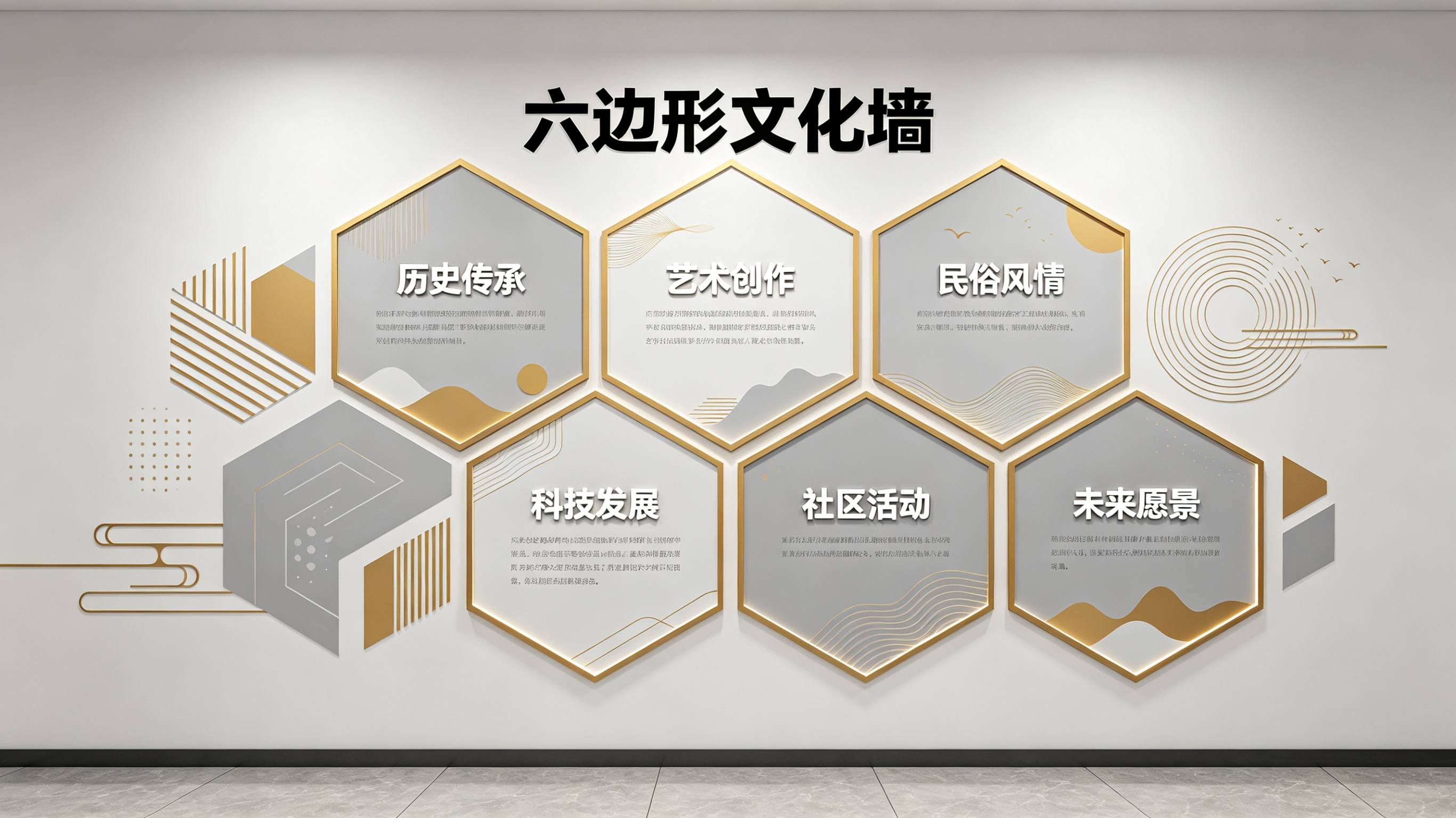 凯里企业文化墙 | 六边形信息美学